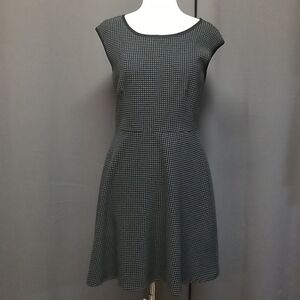 Bailey 44 Black Gray Dot Sleeveless Skater Dress‎ M